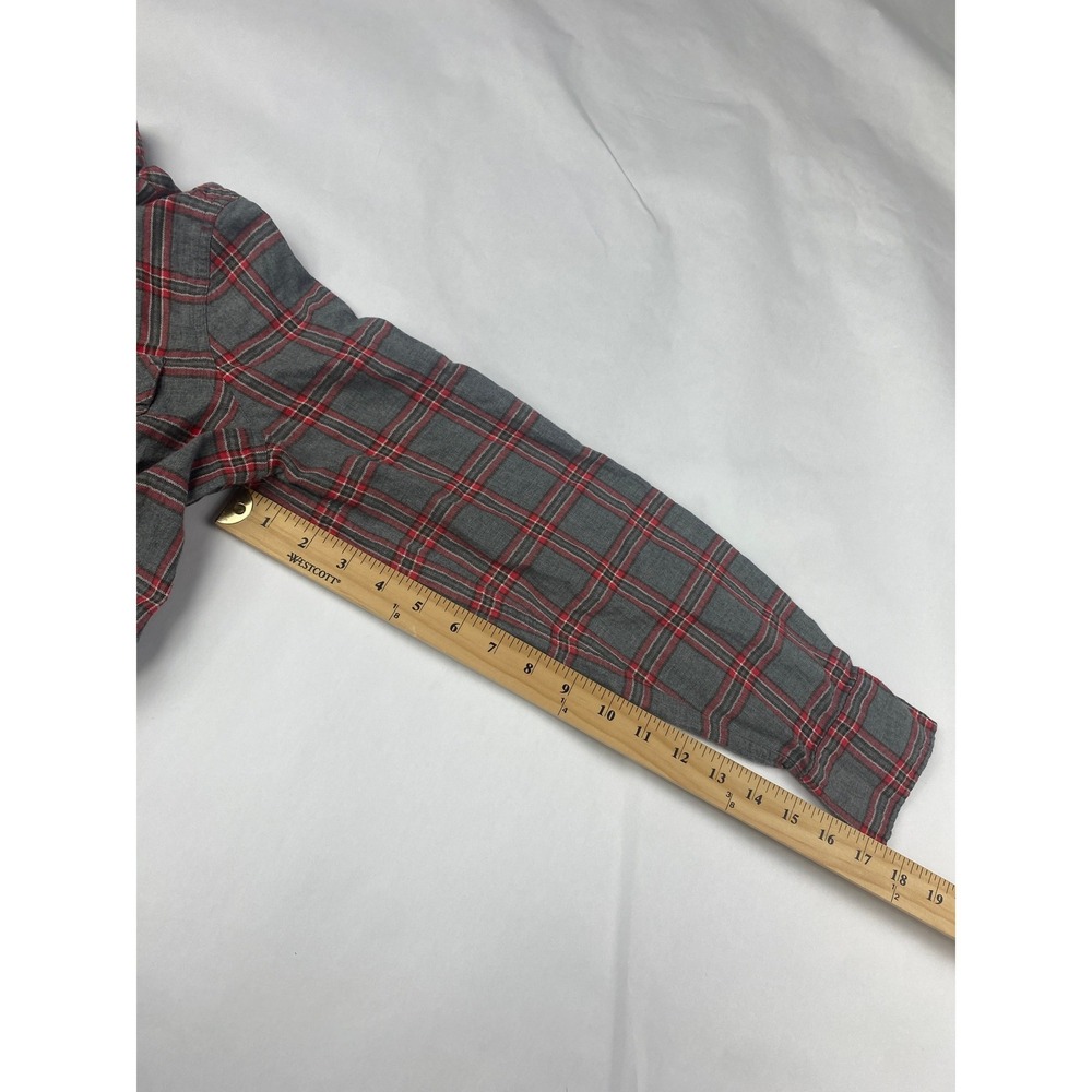 J. Crew Plaid Tunic Shirt Women's Size 4T Tall Gray Red - Picture 12 of 15